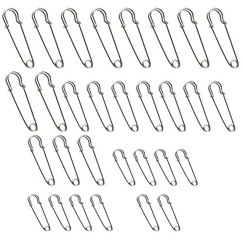 XINGSUI 30-teilige Sicherheitsnadeln, je 10 in 3 Größen, Kurze Rocknadeln, Deckenstifte, Sicherheitsnadeln für Schmuck, Kunsthandwerk und Stricken von XINGSUI