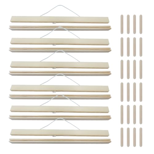 XINGSUI 6 Sätze 31cm Posterleiste Posterschiene,Holzrahmen Bilderrahmen,Holz Poster bilderrahmen,für Wall Décor Wandbilder Poster Drucken Kunstwerk Wandgemälde von XINGSUI