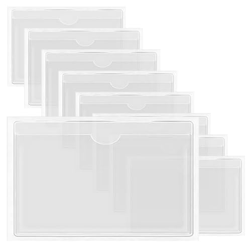 XINGSUI 9Stück Selbstklebend Visitenkarten Taschen, Selbstklebend Transparent Scheckkartenhülle, Karteikartenfächer Klar, für karteikarten, fahrpläne, parkausweise, bankkarten, ausweise, pässe, fotos von XINGSUI