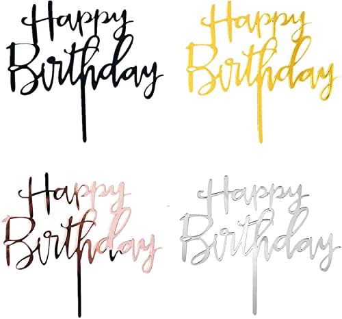 XINGXINLIAN Happy Birthday Tortendeko, Acryl Glitter Cake Topper, Cake Topper Happy Birthday, Tortendeko Geburtstag für Mädchen, Kinder (11 * 16CM) von XINGXINLIAN