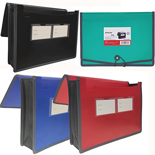 Fächermappe, Dokumenten-Organizer mit elastischer Kordel und Knopfverschluss, Briefgröße, 8,3 cm Erweiterung, A4 Briefgröße, erweiterbarer Aktenordner für Zuhause, Schule, Büro, Organisation, 4 Stück Fächermappe, Dokumenten-Organizer mit elastischer Kordel und Knopfverschluss, Briefgröße, 8,3 cm Erweiterung, A4 Briefgröße, erweiterbarer Aktenordner für Zuhause, Schule, Büro, Organisation, 4 Stück von XINGXINRONG