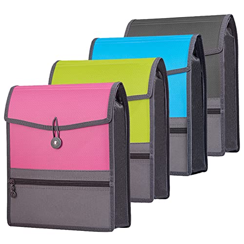 Fächermappe, Dokumenten-Organizer mit elastischer Kordel und Knopfverschluss, Briefgröße, 8,3 cm Erweiterung, A4 Briefgröße, erweiterbarer Aktenordner für Zuhause, Schule, Büro, Organisation, 4 Stück Fächermappe, Dokumenten-Organizer mit elastischer Kordel und Knopfverschluss, Briefgröße, 8,3 cm Erweiterung, A4 Briefgröße, erweiterbarer Aktenordner für Zuhause, Schule, Büro, Organisation, 4 Stück von XINGXINRONG