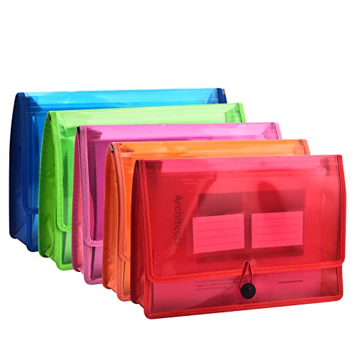 Fächermappe Dokumenten-Organizer mit elastischer Kordel und Knopfverschluss, Briefgröße, 7,1 cm Erweiterung, Brief A4, erweiterbarer Aktenordner für Zuhause, Schule, Büro, Organisation, 5 Stück Fächermappe Dokumenten-Organizer mit elastischer Kordel und Knopfverschluss, Briefgröße, 7,1 cm Erweiterung, Brief A4, erweiterbarer Aktenordner für Zuhause, Schule, Büro, Organisation, 5 Stück von XINGXINRONG