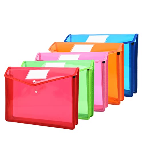 Fächermappe mit Druckknopf, wasserdicht, transparent, 7,1 cm Erweiterung, Buchstabe A4, erweiterbarer Dateiordner für Zuhause, Schule, Büro, Organisation, 5 Stück Fächermappe mit Druckknopf, wasserdicht, transparent, 7,1 cm Erweiterung, Buchstabe A4, erweiterbarer Dateiordner für Zuhause, Schule, Büro, Organisation, 5 Stück von XINGXINRONG