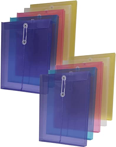 Poly-Schnur-Umschlag in Buchstabe Größe mit erweiterbarem Zwickel, transparentes Polyester, wiederverwendbare Aktenordner, Projektpapier, Dokumente, Organizer für Büro, Schule, Zuhause, 10 Stück Poly-Schnur-Umschlag in Buchstabe Größe mit erweiterbarem Zwickel, transparentes Polyester, wiederverwendbare Aktenordner, Projektpapier, Dokumente, Organizer für Büro, Schule, Zuhause, 10 Stück von XINGXINRONG