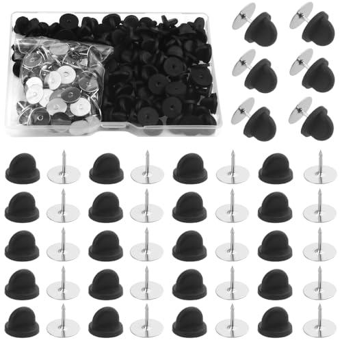 Soskakiist XLX 100 Stück Krawattennadeln mit 100 schwarzen PVC-Kautschukstiften für Schmuckherstellung und Basteln Soskakiist XLX 100 Stück Krawattennadeln mit 100 schwarzen PVC-Kautschukstiften für Schmuckherstellung und Basteln von XINGYHENG