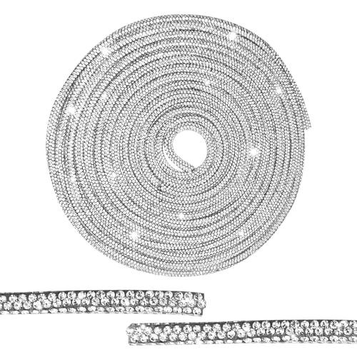 XINGYHENG 4 mm breit, 4 m lang, Kristall-Strass-Glitzer-Seil, glänzend, Strasssteine, Glitzer-Schnürsenkel, runde Hoodie-Schnur, Glitzer-Schnüre für Turnschuhe, Hoodies, Dekorationen XINGYHENG 4 mm breit, 4 m lang, Kristall-Strass-Glitzer-Seil, glänzend, Strasssteine, Glitzer-Schnürsenkel, runde Hoodie-Schnur, Glitzer-Schnüre für Turnschuhe, Hoodies, Dekorationen von XINGYHENG
