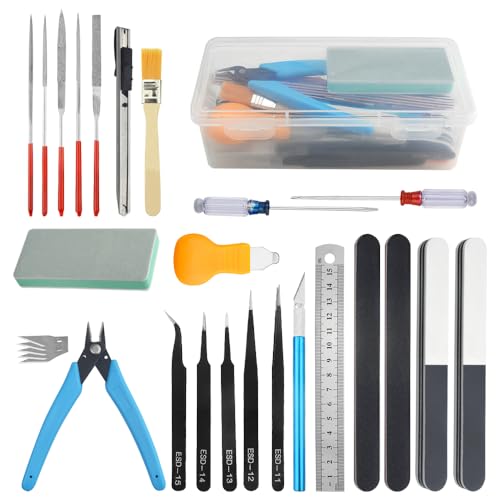 XLX 28-teiliges Modellierwerkzeug-Set für Gundam Modell-Werkzeug-Set mit Kunststoff-Box, Hobby-Modellbau, Bau, und Befestigung XLX 28-teiliges Modellierwerkzeug-Set für Gundam Modell-Werkzeug-Set mit Kunststoff-Box, Hobby-Modellbau, Bau, und Befestigung von XINGYHENG