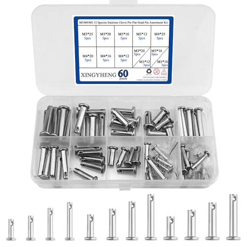 XLX 60 Stück M3/M4/M5 12 Arten Edelstahl Stecknadel Flachkopf Pin mit Loch Position Pin T-förmig Sortiment Set XLX 60 Stück M3/M4/M5 12 Arten Edelstahl Stecknadel Flachkopf Pin mit Loch Position Pin T-förmig Sortiment Set von XINGYHENG