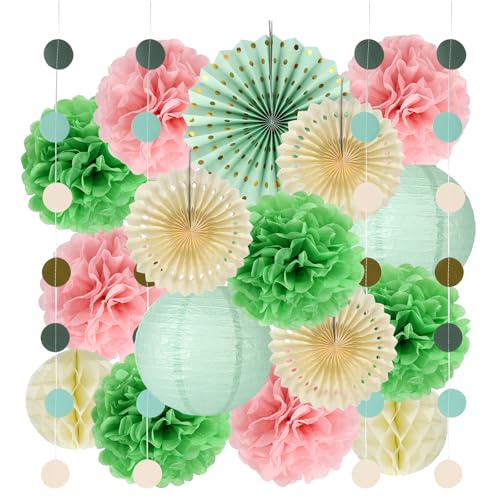 17 Stücke Salbeigrün Rosa Party Deko Pompons Deko Papierlampion Party Deko Set Lampions Geburtstag Papier Dekoration für Geburtstag Hochzeit Fest Umweltfreundliches Papier Einfache Montage 17 Stücke Salbeigrün Rosa Party Deko Pompons Deko Papierlampion Party Deko Set Lampions Geburtstag Papier Dekoration für Geburtstag Hochzeit Fest Umweltfreundliches Papier Einfache Montage von XINKEJIA