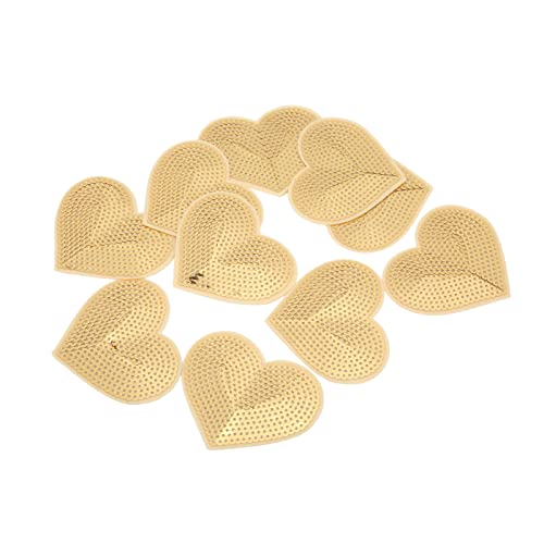 XINL Herzflicken zum aufbügeln, goldene Pailletten Herz Gold Bestickt Bügelflicken 8,2x7 cm schön praktisch zum Aufnähen für Heimwerker XINL Herzflicken zum aufbügeln, goldene Pailletten Herz Gold Bestickt Bügelflicken 8,2x7 cm schön praktisch zum Aufnähen für Heimwerker von XINL
