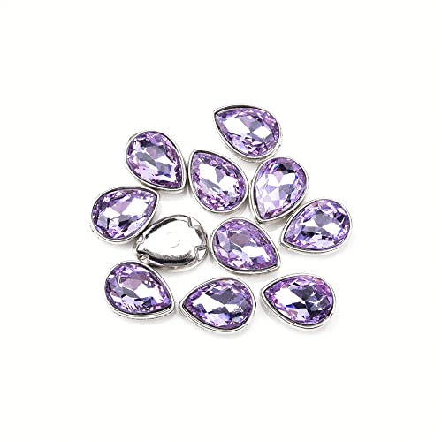 Choupee Strasssteine zum Aufnähen in Tropfenform, silberfarben, ohne Krallenfassung, gemischte Farben, für Kleid, Stoff, Schuhe, Badeanzug, 13 x 18 mm, Hellviolett, 48 Stück Choupee Strasssteine zum Aufnähen in Tropfenform, silberfarben, ohne Krallenfassung, gemischte Farben, für Kleid, Stoff, Schuhe, Badeanzug, 13 x 18 mm, Hellviolett, 48 Stück von XINMILI