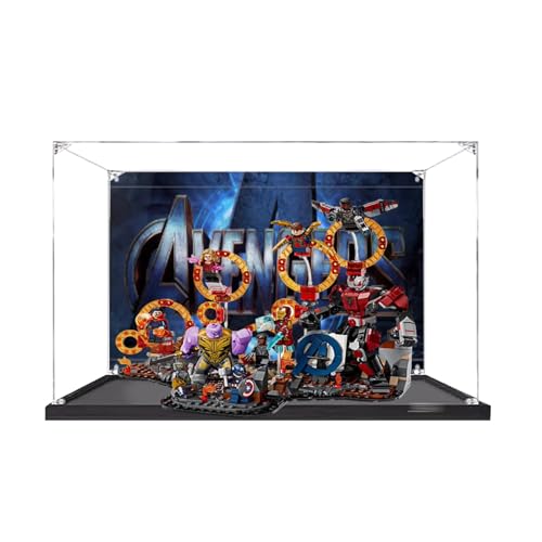 Acryl-Aufbewahrungsschrank, kompatibel mit Lego 76323 Final War Display Box Auto Spielzeug Organizer 39,9 x 19,8 x 19,8 cm (Modell nicht im Lieferumfang enthalten) (Hintergrund 1) von XINPENGD