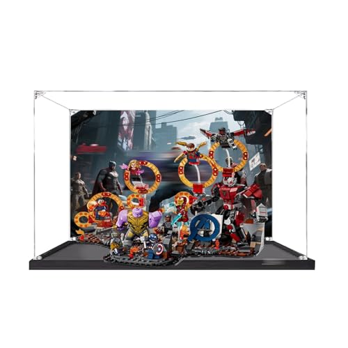Acryl-Aufbewahrungsschrank, kompatibel mit Lego 76323 Final War Displaybox, Auto-Spielzeug-Organizer, 39,9 x 19,8 x 19,8 cm (Modell nicht im Lieferumfang enthalten) (Hintergrund 2) von XINPENGD