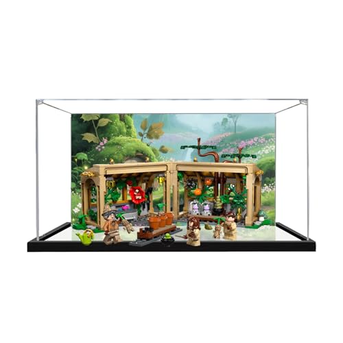 Acryl Display Box Kompatibel mit Lego 76445 Castle Herb Class zum Sammeln und Schützen von Displays Klar 30,0 x 19,8 x 19,8 cm (Modell nicht im Lieferumfang enthalten) (Hintergrund + Spiegelfuß) von XINPENGD