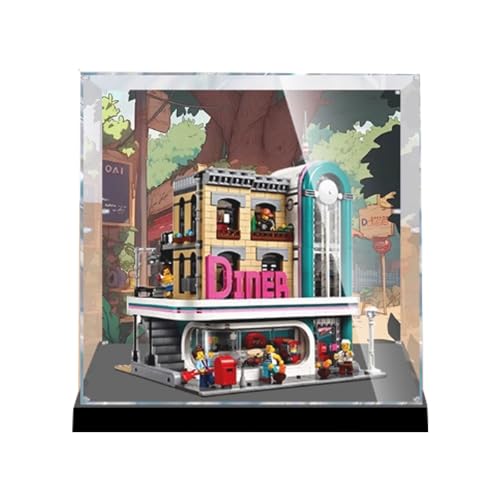 Acryl Display Box für Lego 10260 Nostalgie Restaurant Modell, Transparent Staubdichte Vitrine Aufbewahrungsbox Kompatibel mit Lego 10260 Modell von XINPENGD