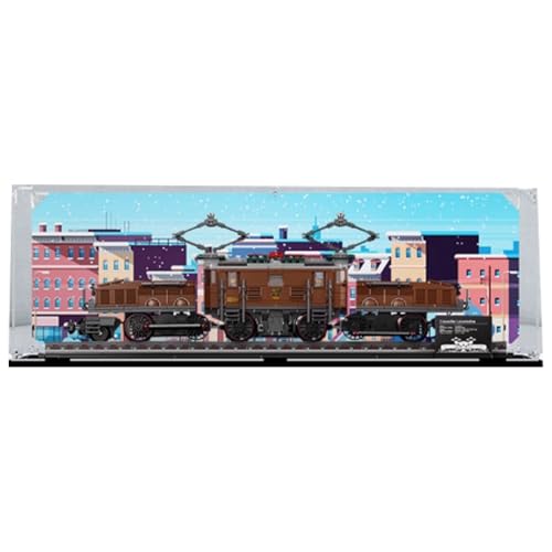 Acryl Display Box für Lego 10277 Alligator Train Modell, Transparent Staubdichte Vitrine Aufbewahrungsbox Kompatibel mit Lego 10277 Modell von XINPENGD