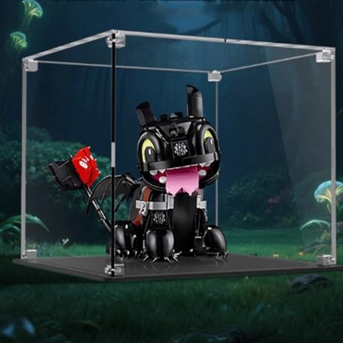Acryl Display Box für Lego 10375 Ohnezahn Kind Modell, Transparent Staubdichte Vitrine Aufbewahrungsbox Kompatibel mit Lego 10375 Modell (Option 1) von XINPENGD