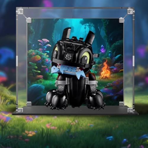 Acryl Display Box für Lego 10375 Ohnezahn Kind Modell, Transparent Staubdichte Vitrine Aufbewahrungsbox Kompatibel mit Lego 10375 Modell (Option 2) von XINPENGD