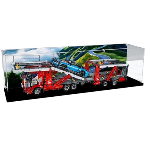 Acryl Display Box für Lego 42098 Autotransporter Modell, Transparente Staubdichte Vitrine Aufbewahrungsbox Kompatibel mit Lego 42098 Modell von XINPENGD