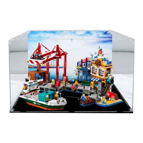Acryl Display Box für Lego 60422 Häfen und Frachtschiffe Modell, Transparente Staubdichte Vitrine Aufbewahrungsbox Kompatibel mit Lego 60422 Modell (Option 1) von XINPENGD