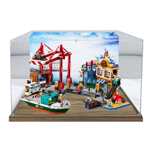 Acryl Display Box für Lego 60422 Häfen und Frachtschiffe Modell, Transparente Staubdichte Vitrine Aufbewahrungsbox Kompatibel mit Lego 60422 Modell (Option 2) von XINPENGD