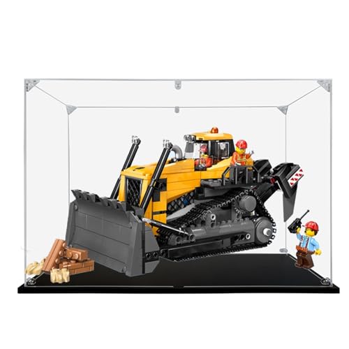 Acryl Display Box für Lego 60466 Yellow Bulldozer Modell, Transparent Staubdichte Vitrine Aufbewahrungsbox Kompatibel mit Lego 60466 Modell (Option 1) von XINPENGD