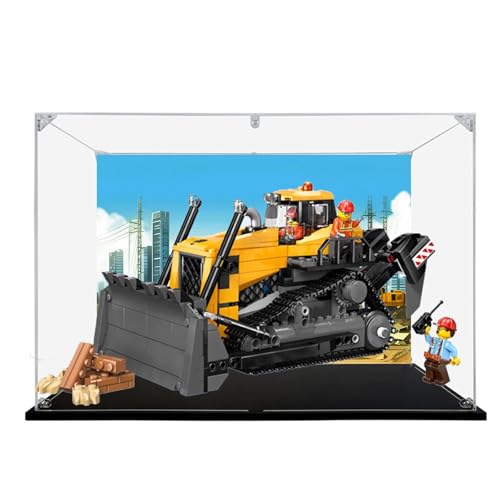 Acryl Display Box für Lego 60466 Yellow Bulldozer Modell, Transparent Staubdichte Vitrine Aufbewahrungsbox Kompatibel mit Lego 60466 Modell (Option 2) von XINPENGD