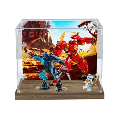 Acryl Display Box für Lego 71808 Fire Elemental Mecha Modell, Transparent Staubdichte Vitrine Aufbewahrungsbox Kompatibel mit Lego 71808 Fire Elemental Mecha Modell (Option 1) von XINPENGD