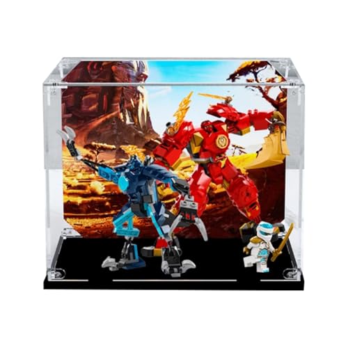 Acryl Display Box für Lego 71808 Fire Elemental Mecha Modell, Transparent Staubdichte Vitrine Aufbewahrungsbox Kompatibel mit Lego 71808 Fire Elemental Mecha Modell (Option 2) von XINPENGD