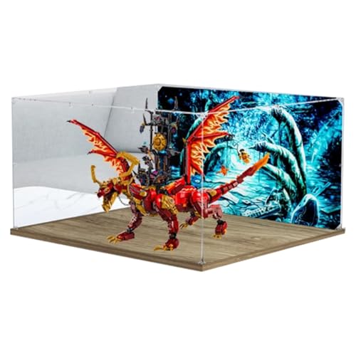 Acryl Display Box für Lego 71822 Mighty Source Dragon Modell, Transparente Staubdichte Vitrine Aufbewahrungsbox Kompatibel mit Lego 71822 Mighty Source Dragon Modell (Option 1) von XINPENGD
