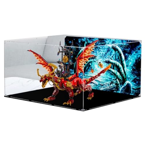Acryl Display Box für Lego 71822 Mighty Source Dragon Modell, Transparente Staubdichte Vitrine Aufbewahrungsbox Kompatibel mit Lego 71822 Mighty Source Dragon Modell (Option 2) von XINPENGD