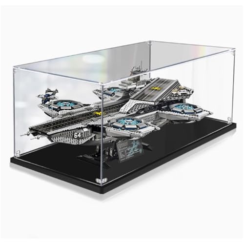 Acryl Display Box für Lego 76042 Flugzeugträger Modell, Transparent Staubdichte Vitrine Aufbewahrungsbox Kompatibel mit Lego 76042 Modell (Option 1) von XINPENGD