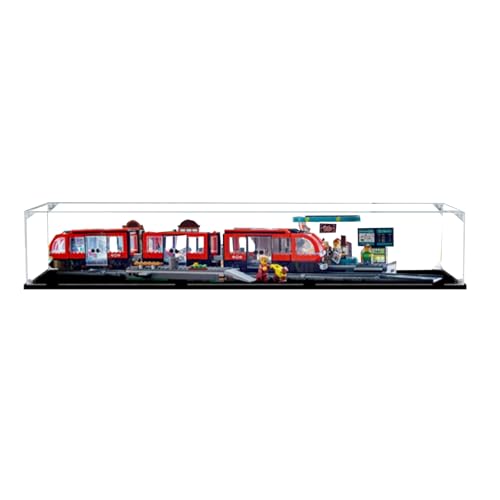 Acryl-Displaybox, kompatibel mit Lego 60423 Urban Trams zum Sammeln und Schützen von Displays, transparent, 89,9 x 19,8 x 15 cm (Modell nicht im Lieferumfang enthalten) (Transparent (2 mm)) von XINPENGD