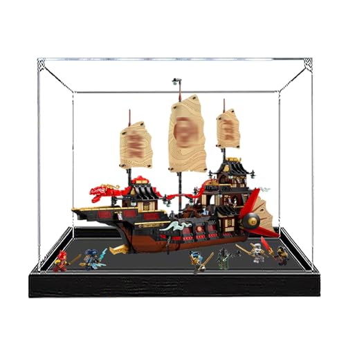 Acryl-Displaybox kompatibel mit Lego 71848 zum Sammeln und Schützen von Displays, transparent, 65 x 30 x 54,9 cm (Modell nicht im Lieferumfang enthalten) (schwarzer Sockel + 2 mm) von XINPENGD