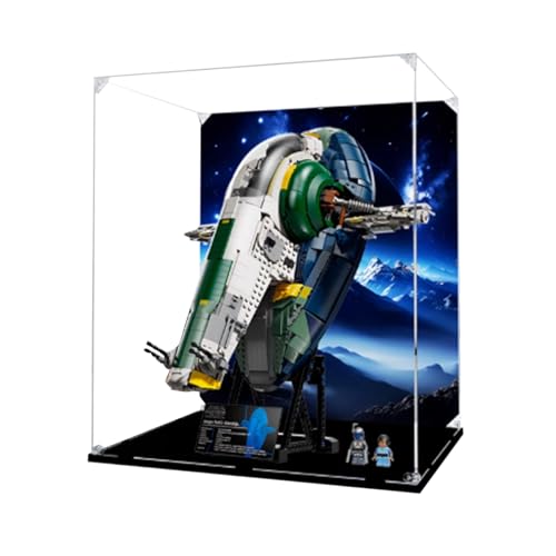 Acryl Displaybox kompatibel mit Lego 75409 Raumschiff zum Sammeln und Schützen von Displays klar 45,0 x 34,8 x 49,8 cm (Modell nicht im Lieferumfang enthalten) (Option B (schwarze Basis)) von XINPENGD