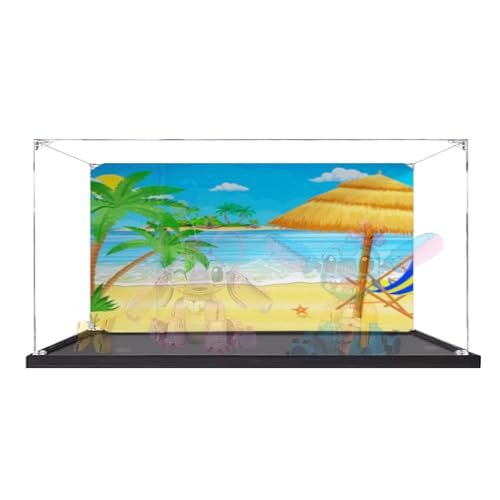 Display-Box aus Acryl, kompatibel mit Lego 43257+43249, zum Sammeln und Schützen von transparenten Displays, 54 x 19,8 x 29,8 cm (Modell nicht im Lieferumfang enthalten), Option 2 (schwarzer Sockel) von XINPENGD