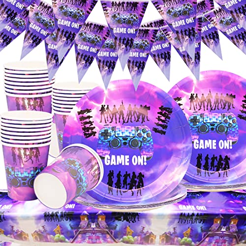 Video Gamer Geburtstag Partygeschirr Set, Video Gaming Partyzubehör Set Einschließlich 1 Tischdecke, 20 Teller, 20 Becher un 1 Dreiecksflagge für Spieleliebhaber Partygeschirr Dekoration Video Gamer Geburtstag Partygeschirr Set, Video Gaming Partyzubehör Set Einschließlich 1 Tischdecke, 20 Teller, 20 Becher un 1 Dreiecksflagge für Spieleliebhaber Partygeschirr Dekoration von Huaxintoys