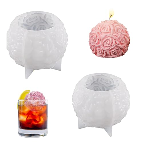 2 Stück Silikonformen 3D-Rosen-Kugel-Kerzenform Kerzen Gießform für Kerze Seife DIY Spielzeug Dekorative Ornamente Kunsthandwerk 2 Stück Silikonformen 3D-Rosen-Kugel-Kerzenform Kerzen Gießform für Kerze Seife DIY Spielzeug Dekorative Ornamente Kunsthandwerk von XINTANGXIA