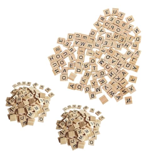 200 Stück Holzbuchstaben Buchstaben Holz Scrabble Buchstaben Holz Holz Alphabet Fliesen Buchstaben Spiel für Kindererziehung Kinderspielzeug Kunsthandwerk DIY von XINTANGXIA