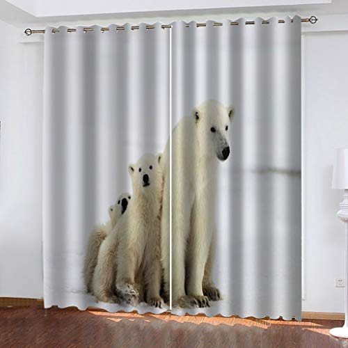 Vorhang Blickdicht Gardinen Für Wohnzimmer Schlafzimmer Kinderzimmer - Verdunkelungsvorhang 3D Tier Eisbär Druck Muster Verdunklungs Vorhänge Mit Ösen 2Er Set Thermogardine 240X230Cm Vorhang Blickdicht Gardinen Für Wohnzimmer Schlafzimmer Kinderzimmer - Verdunkelungsvorhang 3D Tier Eisbär Druck Muster Verdunklungs Vorhänge Mit Ösen 2Er Set Thermogardine 240X230Cm von XINXIA