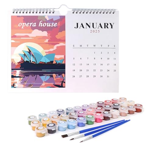 2025 Hängekalender Wandkalender Handgemalt Kalender mit Acrylfarbe und Pinseln Nation Landschaftskalender 2025 Hängekalender Wandkalender Handgemalt Kalender mit Acrylfarbe und Pinseln Nation Landschaftskalender von XINYIN