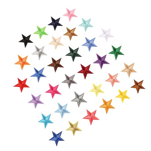 33 Stück Sternapplikationen bestickte Stern-Aufnäher für Hut, Jacken, Kleidung, Reparaturapplikation, handgefertigte Bastelprojekte 33 Stück Sternapplikationen bestickte Stern-Aufnäher für Hut, Jacken, Kleidung, Reparaturapplikation, handgefertigte Bastelprojekte von XINYIN