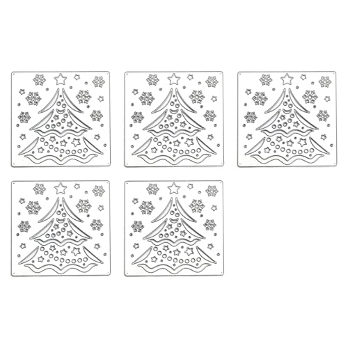 5 x Stanzformen "Merry Christmas" für Alben, Fotokarten, Scrapbooking, Dekoration, Weihnachten, Metall, gestanzt von XINYIN