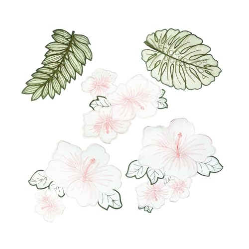 Bestickte Aufnäher mit Blättern und Blumen, Stickerei, Stoffaufnäher, zum Aufnähen für Kleidung, Jeans, Jacken von XINYIN