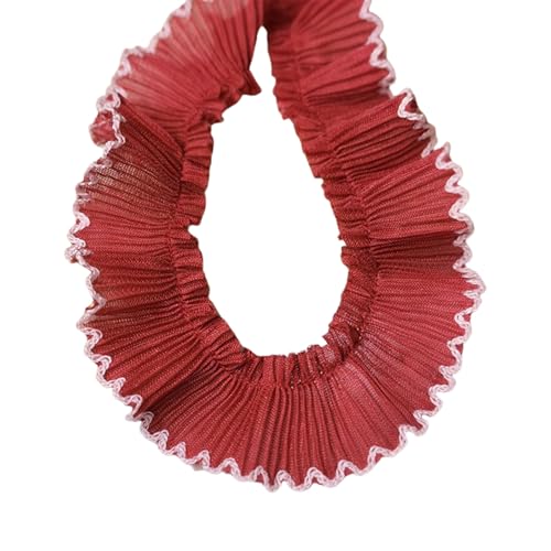 Chiffon-Spitzenborte mit Hahnentrittfalten, 3 cm breit, für modische Heimkleidung, Haarband, Bastelprojekte, Dekorationen von XINYIN
