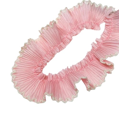Chiffon-Spitzenborte mit Hahnentrittfalten, 3 cm breit, für modische Heimkleidung, Haarband, Bastelprojekte, Dekorationen von XINYIN
