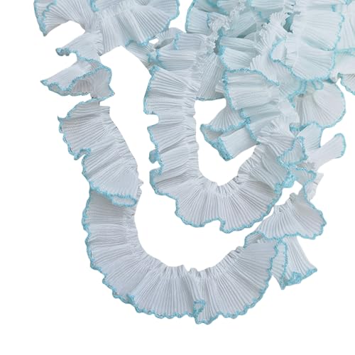 Chiffon-Spitzenborte mit Hahnentrittfalten, 3 cm breit, für modische Heimkleidung, Haarband, Bastelprojekte, Dekorationen von XINYIN