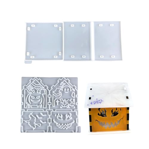 Halloween-Form für kleine Hausverzierungen, flexible Silikonform, Heimdekoration, Epoxidharz, praktisches Werkzeug zur Schmuckherstellung von XINYIN