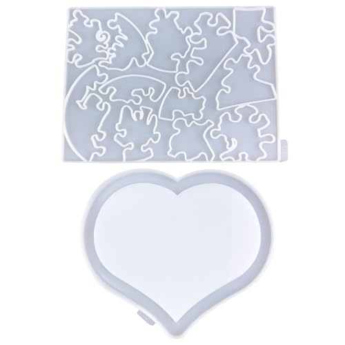 Kreative herzförmige Epoxidharz-Formen, vielseitige Herz-Puzzle-Formen, Herz-Zubehör, Formen von XINYIN